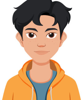 Illustration of a young man smiling